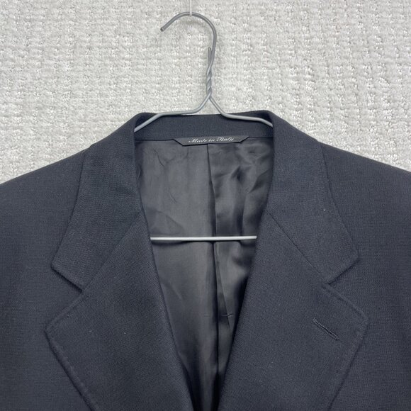 Canali Super 120s 100% Wool Men's 2-Piece Suit Jacket / Pants Black / Blue 54 R - Picture 2 of 16